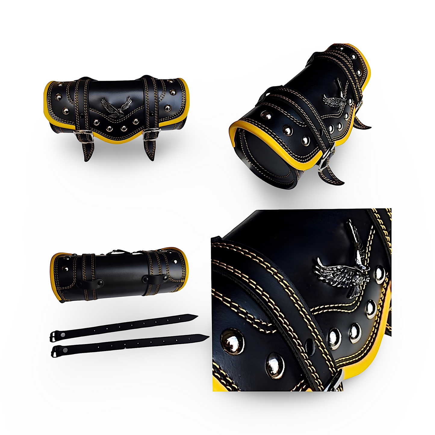 BIKEMASTERSUK | BMUK | Motorcycle handlebar leather tool roll front fork bag case | All models Yamaha | Honda | Suzuki | Kawasaki | Products are manufactured in small quantities with attention to detail, therefore, we guarantee perfect compatibility.