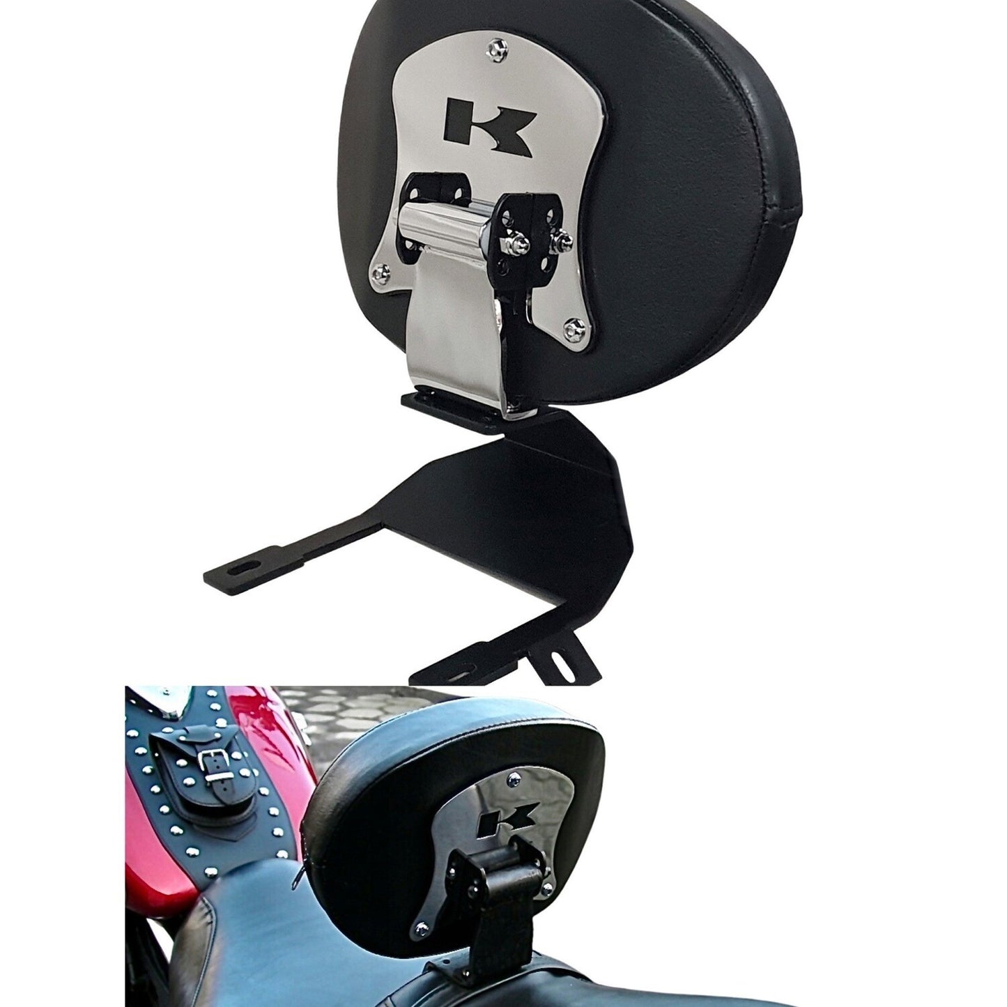 Semi-Adjustable Rider Backrest - Kawasaki  VN 1700 Vulcan Classic