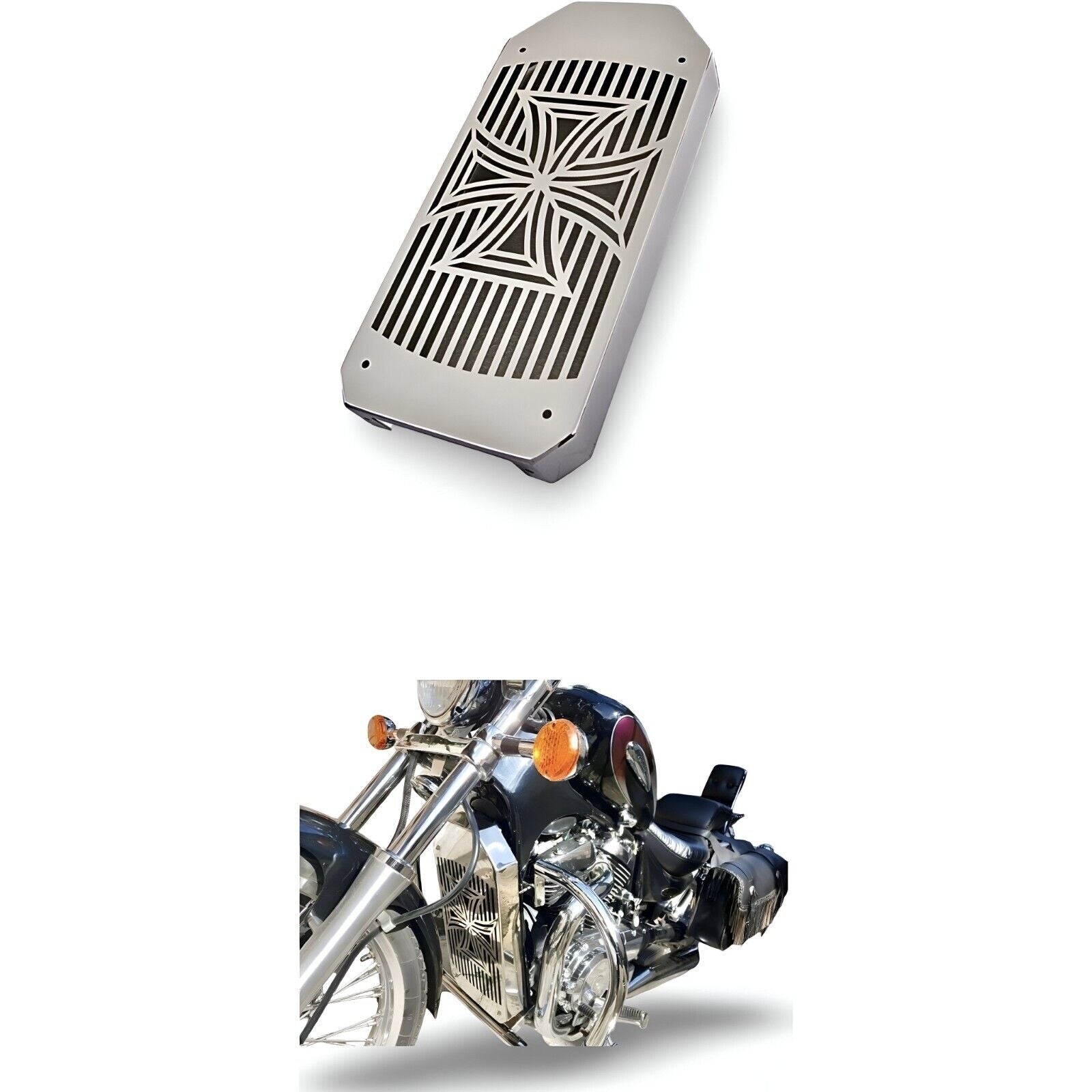 Stainless Steel Radiator Guard Cover for Suzuki VS800 Intruder | CROSS