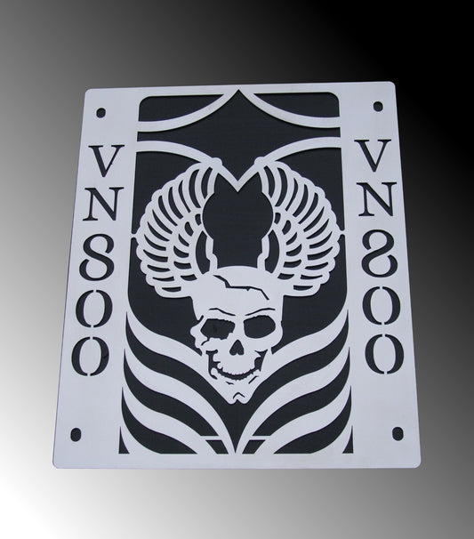 Kawasaki VN800 Vulcan Classic - Radiator  Protective Guard Cover - Skull Design