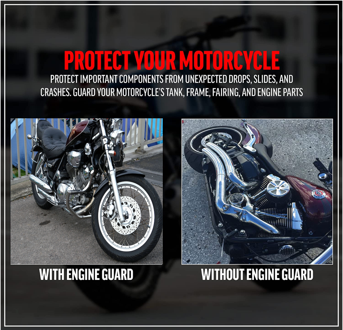 Suzuki GZ 125 Marauder Highway Crash Bar Engine Guard with Integrated Foot Pegs