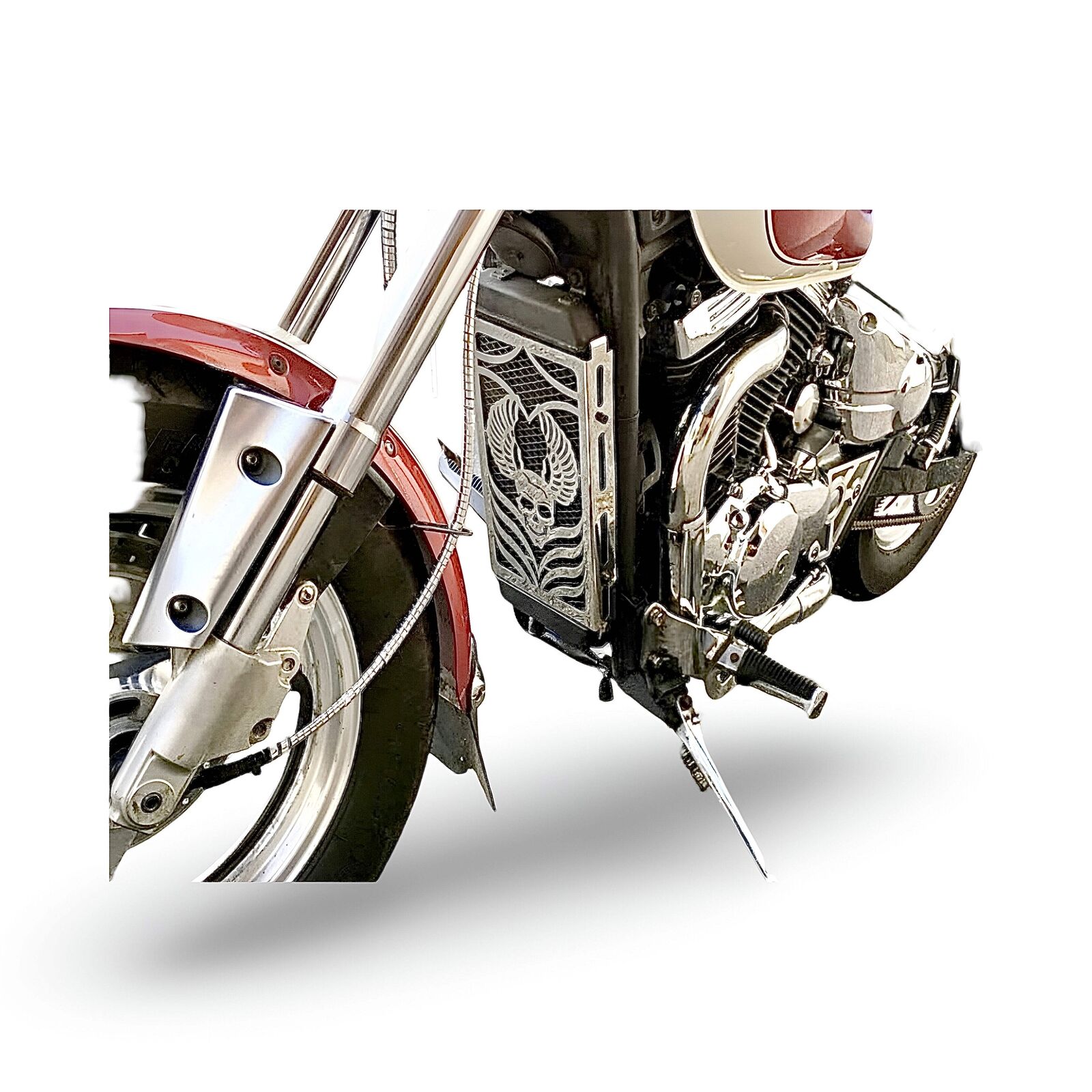 Polished Stainless Steel Radiator Guard Cover for Suzuki VZ 800 Marauder Despera