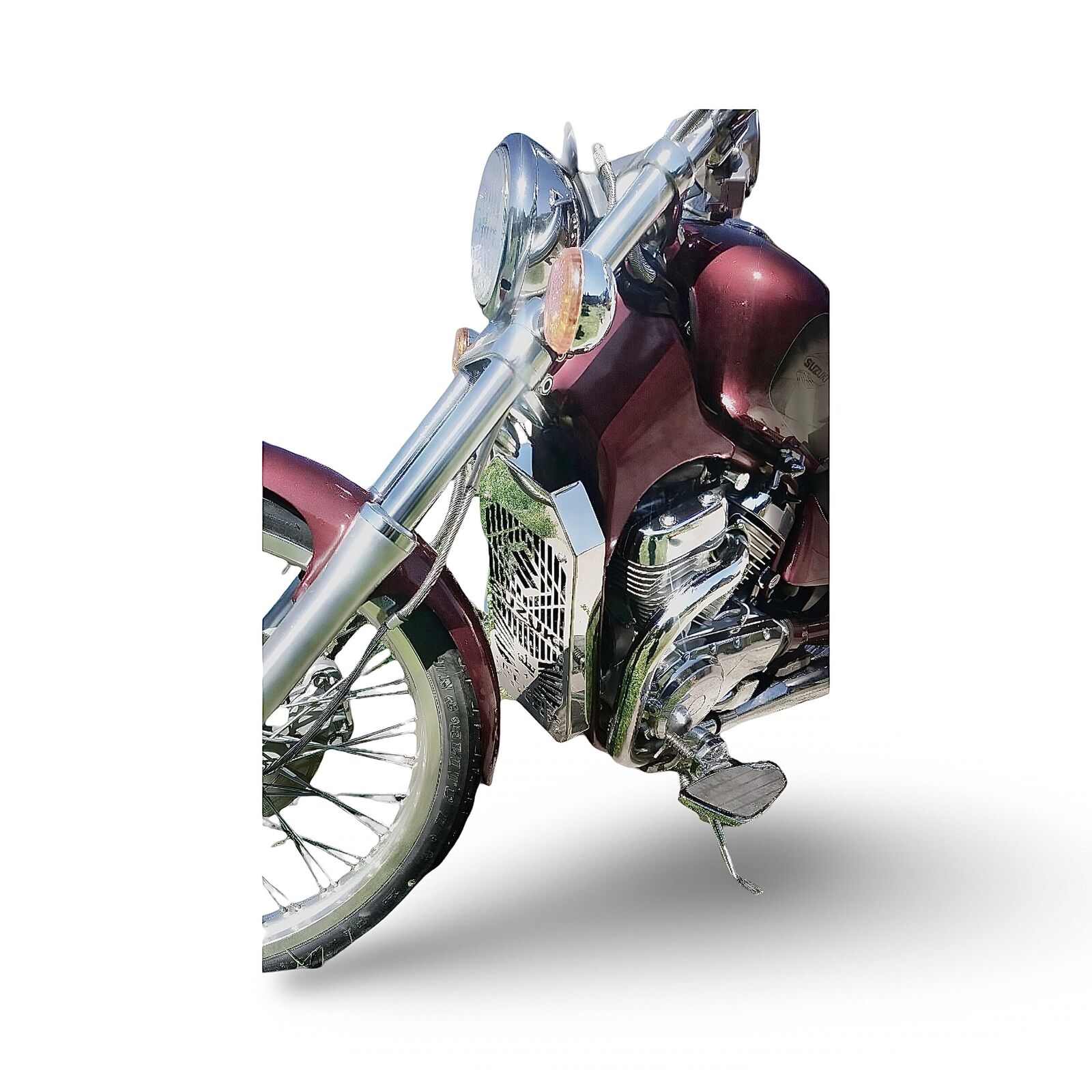 Polished Stainless Steel Radiator Guard Cover for Suzuki VS 800 Intruder | S50 B