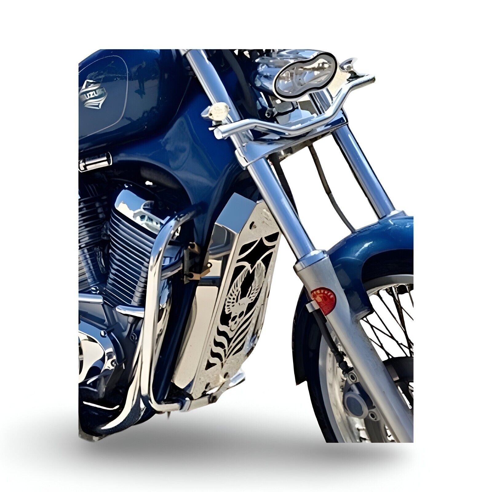 Stainless Steel Radiator Guard Cover for Suzuki VS800 Intruder | SKULL