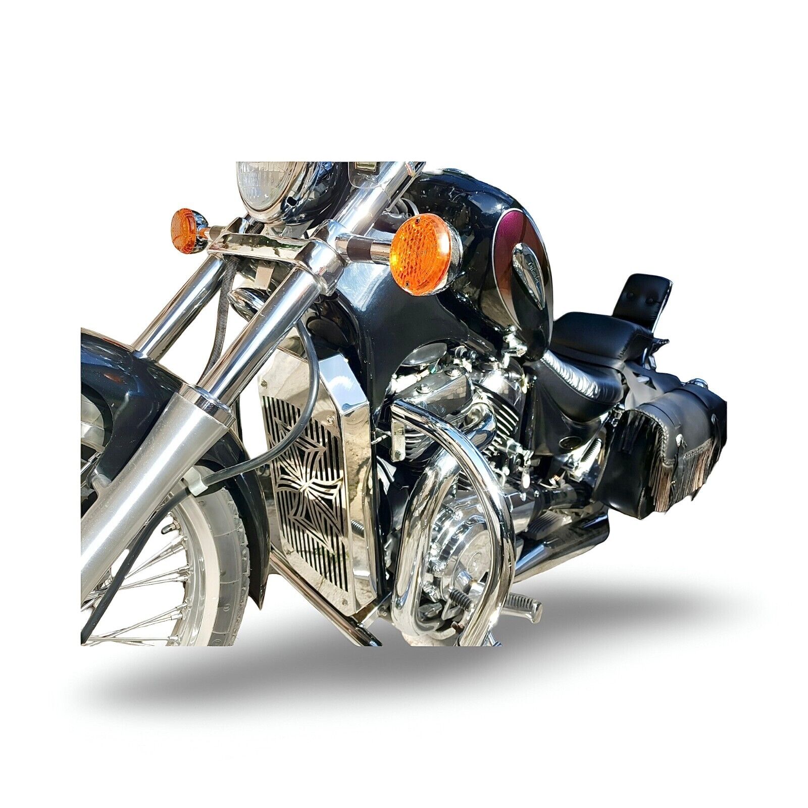 Stainless Steel Radiator Guard Cover for Suzuki VS800 Intruder | CROSS