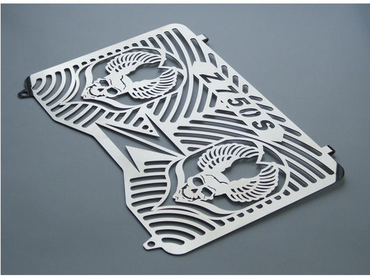 Kawasaki Z 750 S  - Radiator  Protective Guard Cover - Skull Design