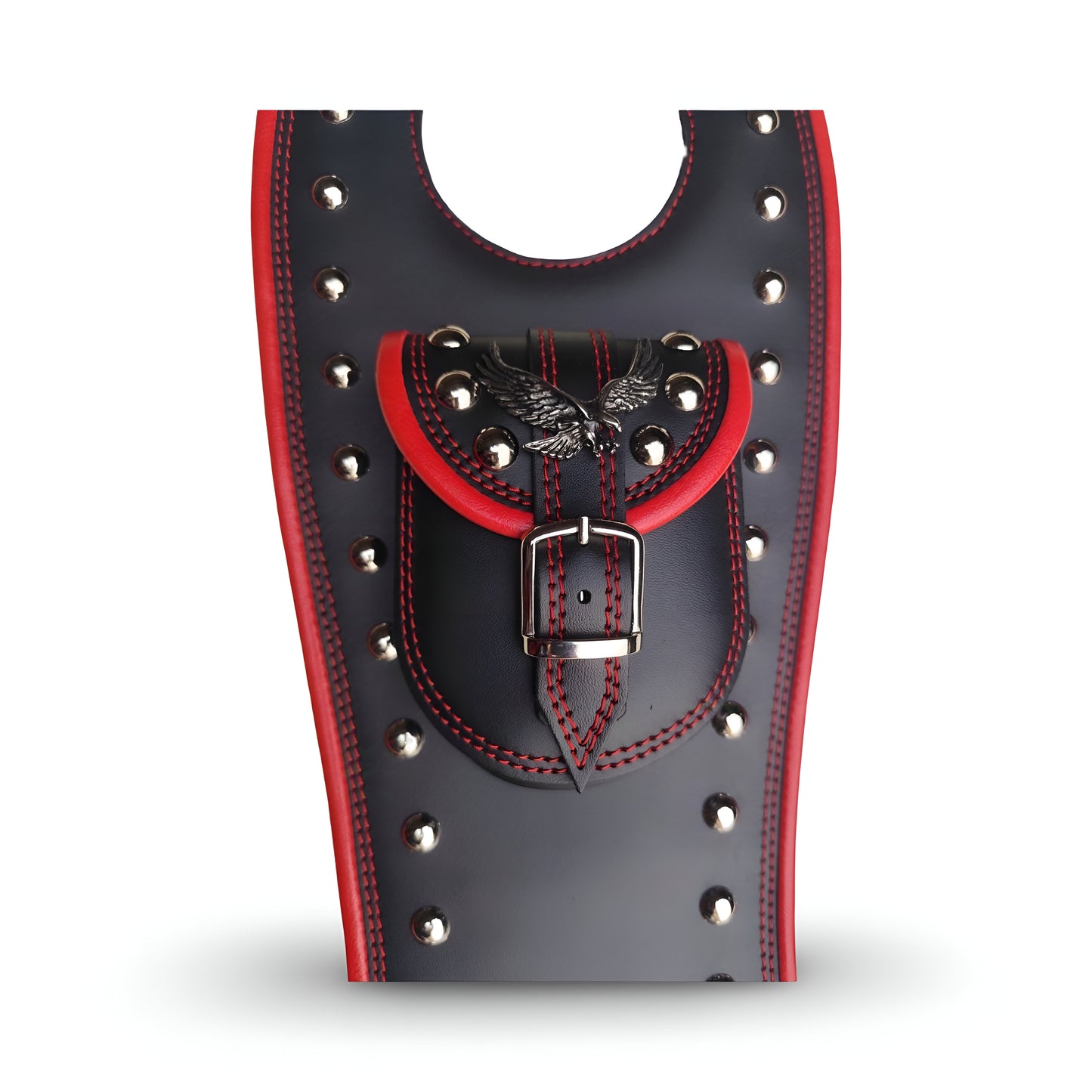 Leather Tank Panel - YAMAHA XVS 1300 A MIDNIGHT STAR (V STAR) | RED