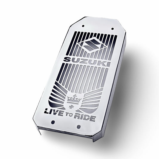 Polished Stainless Steel Radiator Guard Cover for Suzuki VS 600 / VS 700 / VS 750 / VS 800 Intruder | S50 Boulevard – High-quality protective cover with mirror-like finish, offering premium protection and precise fit for your bike's radiator...
