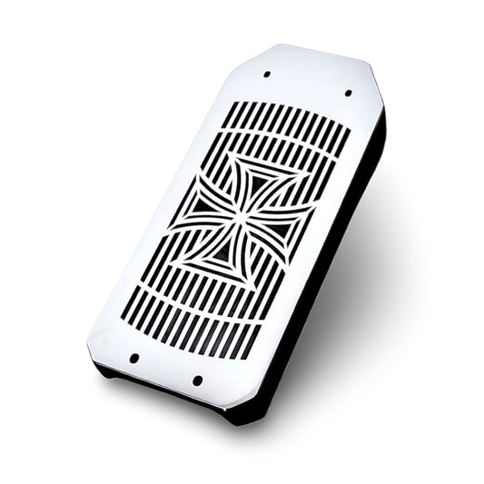 Polished Stainless Steel Radiator Guard Cover for Suzuki VS 600 / VS 700 / VS 750 / VS 800 Intruder | S50 Boulevard – High-quality protective cover with mirror-like finish, offering premium protection and precise fit for your bike's radiator_cross_001