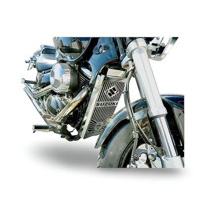 Polished Stainless Steel Radiator Guard Cover for Suzuki VL 800 Intruder | Volusia | C50 Boulevard (2001 - 2004) – Premium Protection and Precision Fit | CROWN